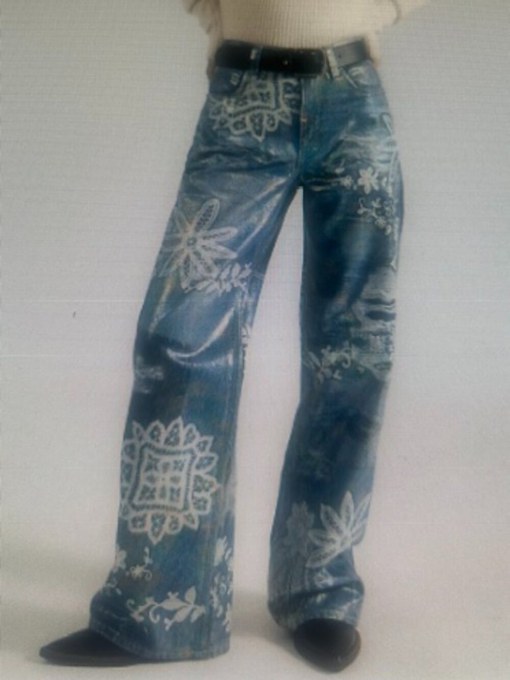 Free People We The Free Tinsley Screen Printed High-Rise Illusions Jeans NWT